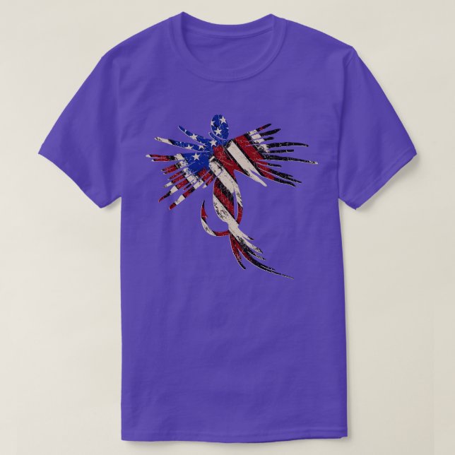 Flygfiske Red White och Blue American Flagga Patri T Shirt (Design framsida)