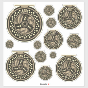 Flygfiske Reel Art Fisherman Fisheries Klistermärken