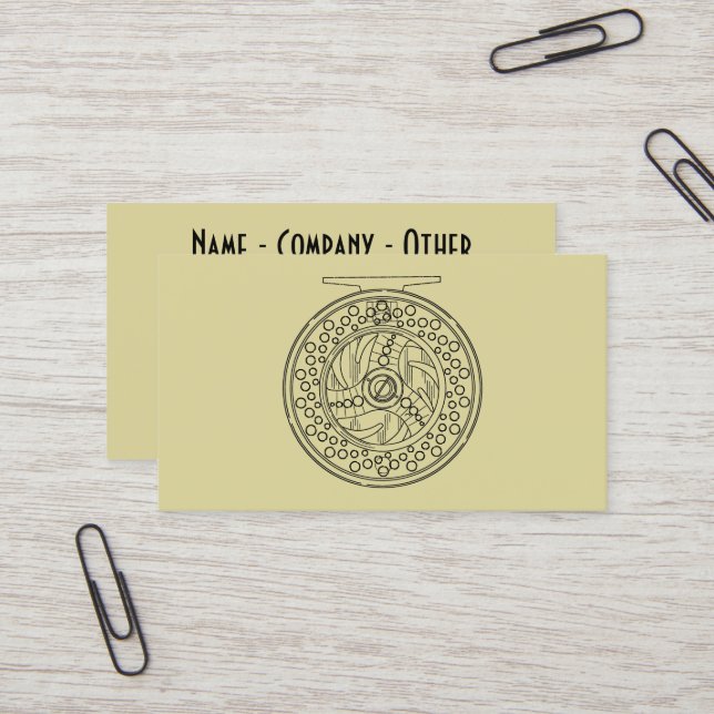 Flygfiske Reel Art för Fläkt av Flygfiske Visitkort (Fram/Back In Situ)