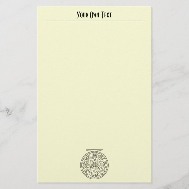 Flygfiske Reel for Fisherman Angler Brevpapper (Framsida)