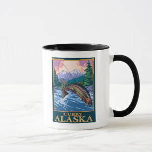 Flygfiske Scene - Curry, Alaska Mugg