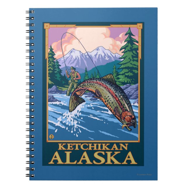 Flygfiske Scene - Ketchikan, Alaska Anteckningsbok (Framsidan)