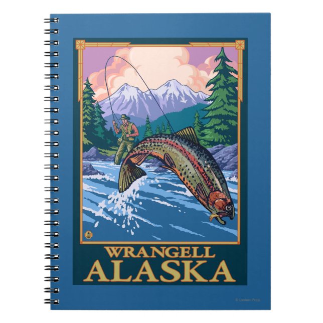 Flygfiske Scene - Wrangell, Alaska Anteckningsbok Med Spiral (Framsidan)