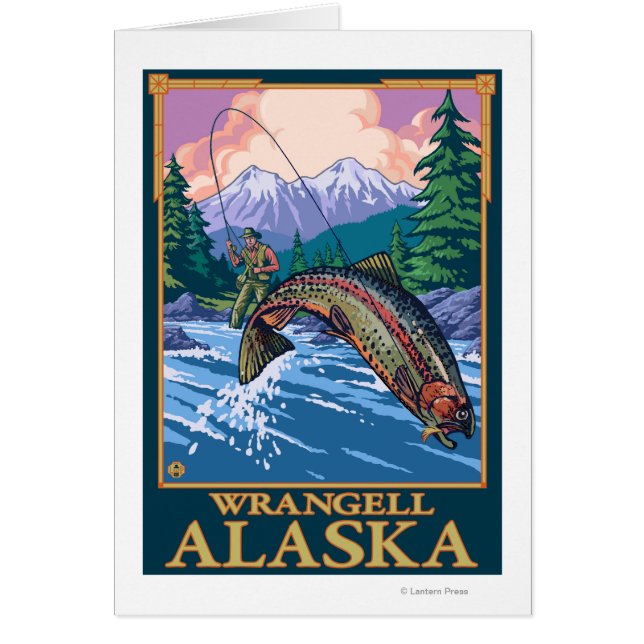 Flygfiske Scene - Wrangell, Alaska Hälsningskort (Framsidan)