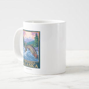 Flygfiske Scene - Wrangell, Alaska Jumbo Mugg