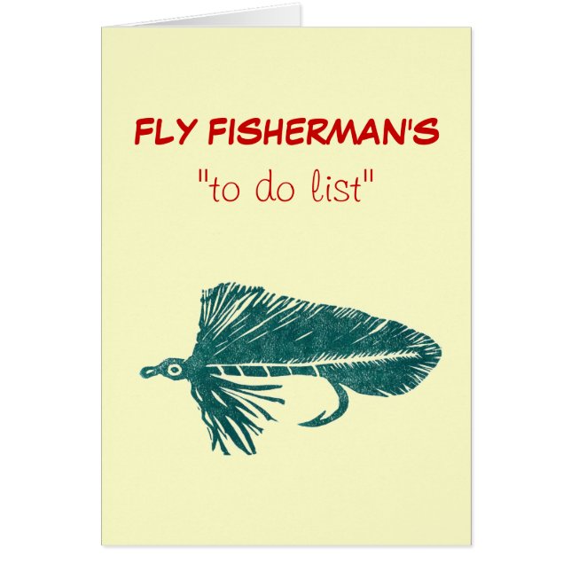 Flygfiske "to do" list card "Grönt Matuka" Hälsningskort (Framsidan)