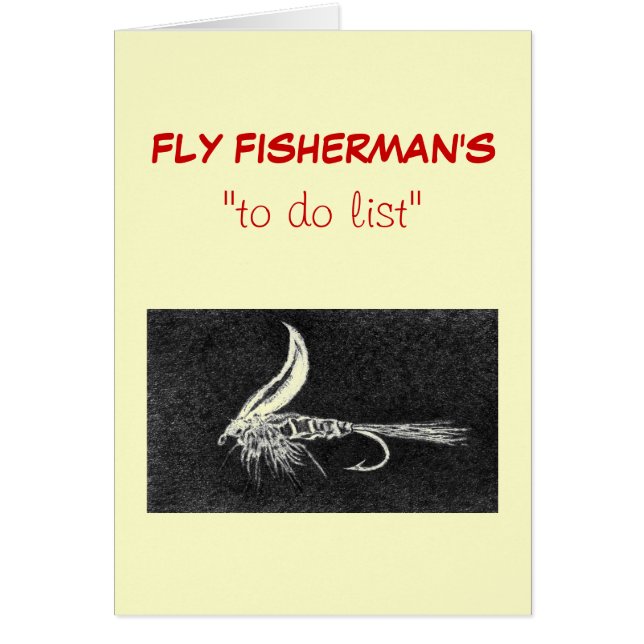 Flygfiske "to do" list card "Hare's Ear" Hälsningskort (Framsidan)