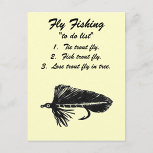 Flygfiske "to do list" vykort "Black Matuka"