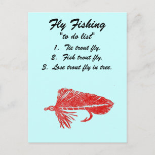 Flygfiske "to do list" vykort "Red Matuka"