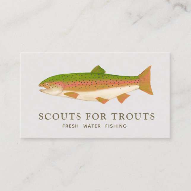 Flygfiske Trout FreshWater Fishing Visitkort (Framsida)