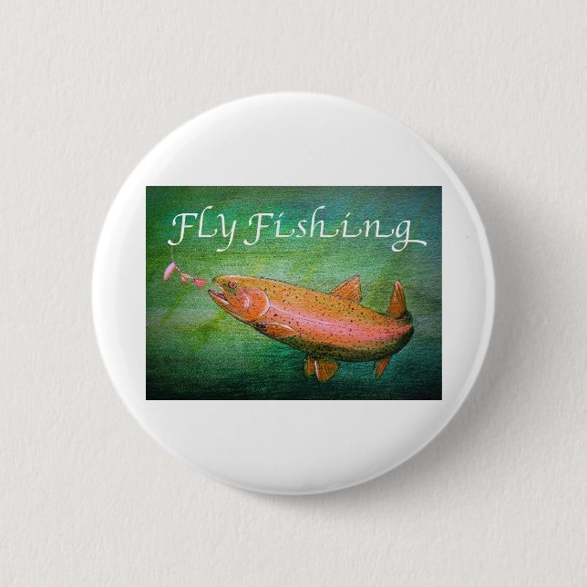 Flygfiske Trout Salmon/regnbåge Gift Knapp (Framsida)