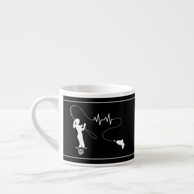 Flygfiske Woman Heartslag Espresso Kopp Espressomugg (Vänster)