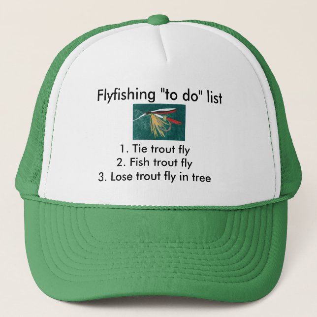 Flygfiskelista "att göra" truckerkeps (Framsida)