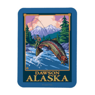 Flygfiskeplats - Dawson, Alaska Magnet
