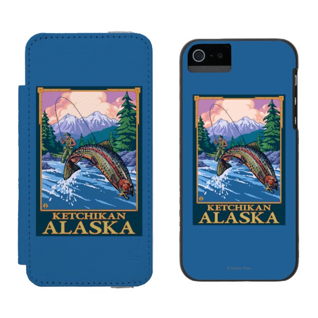 Flygfiskeplats - Ketchikan, Alaska Incipio iPhone Wallet Skal (Sida vid Sida)