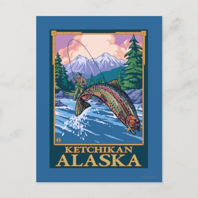 Flygfiskeplats - Ketchikan, Alaska Vykort (Framsida)