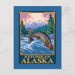 Flygfiskeplats - Ketchikan, Alaska Vykort
