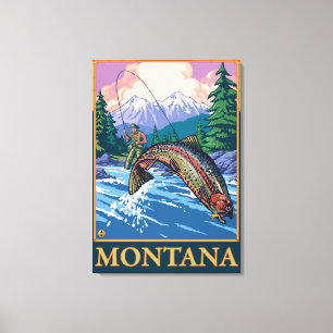 Flygfiskeplats - Montana Canvastryck