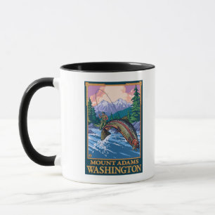 Flygfiskeplats - montering Adams, Washington Mugg