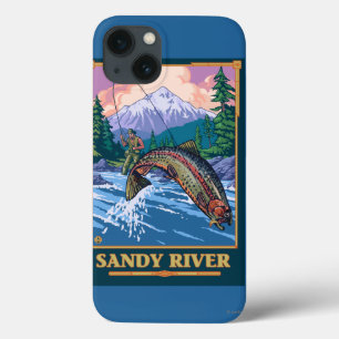 Flygfiskeplats - sandig flod, Oregon
