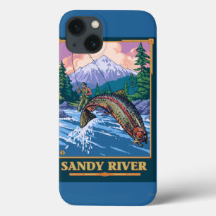 Flygfiskeplats - sandig flod, Oregon
