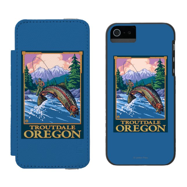 Flygfiskeplats - Troutdale, Oregon Incipio iPhone Wallet Skal (Sida vid Sida)