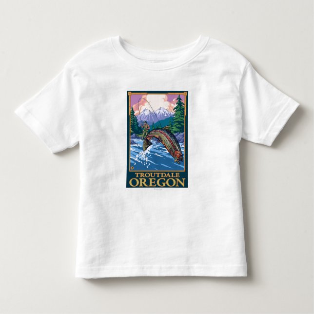 Flygfiskeplats - Troutdale, Oregon T-shirt (Framsida)