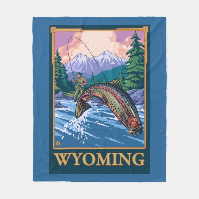 Flygfiskeplats - Wyoming Fleecefilt (Framsidan)
