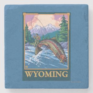 Flygfiskeplats - Wyoming Underlägg Sten