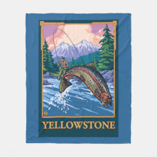 Flygfiskeplats - Yellowstone nationalpark Fleecefilt