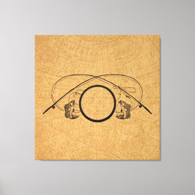 Flygfisket Antikettsfärgsillustration Canvastryck (Framsida)