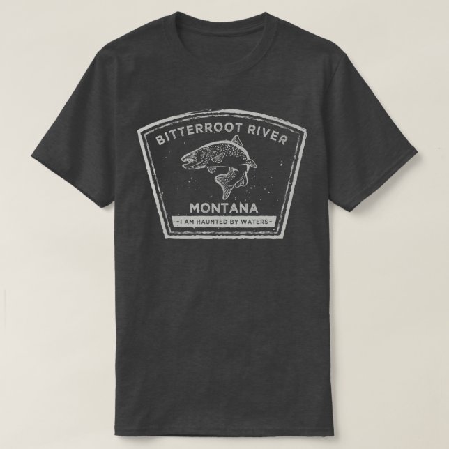 Flygfisket Bitterroot River Montana T Shirt (Design framsida)