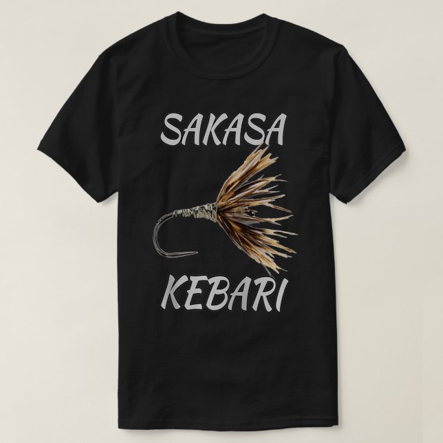 Flygfisket Black Fly Tenkara Sakasa Kebari Flie T Shirt (Design framsida)
