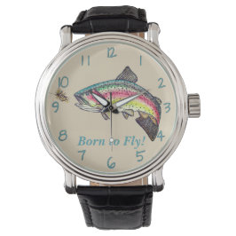 Flygfisket Born till Fly Jumping Rainbow Trout Armbandsur