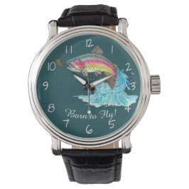 Flygfisket Born till Fly Jumping Rainbow Trout Armbandsur