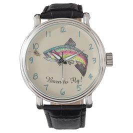 Flygfisket Born till Fly Jumping Rainbow Trout Armbandsur