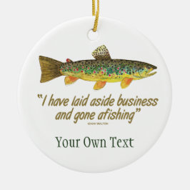 Flygfisket Brown Trout Julgransprydnad Keramik