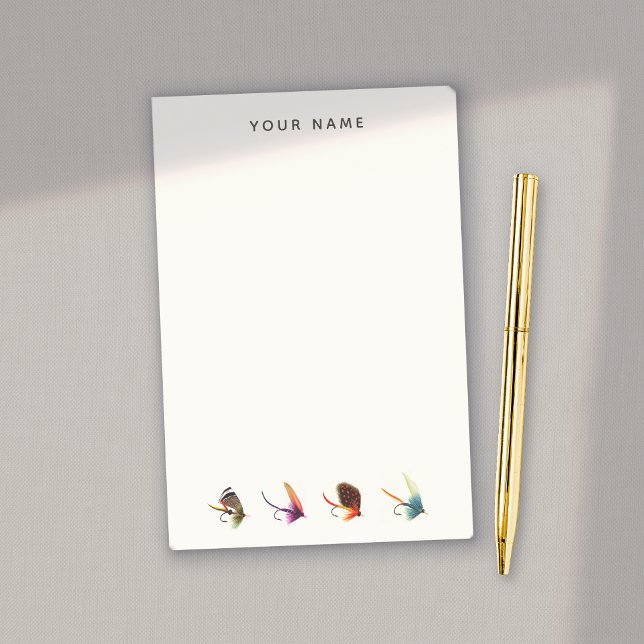 Flygfisket Fiske Vintage Flies Post-it Block (Skapare uppladdad)