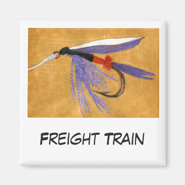 flygfisket "Fraight Tåg" Art Magnet (Framsidan)
