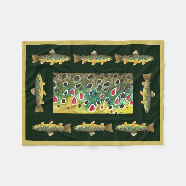 Flygfisket Handsome Brown Trout Fleecefilt (Framsidan (Horisontell))