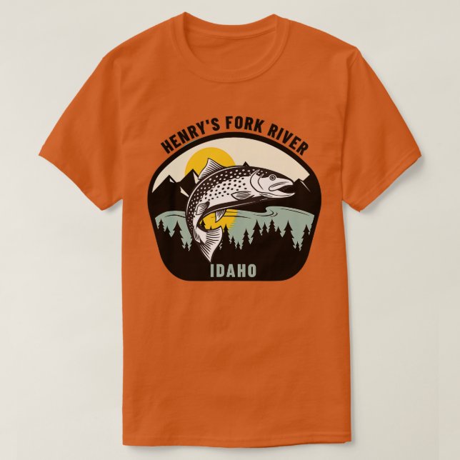 Flygfisket Henrys Fork River Idaho Trout T Shirt (Design framsida)
