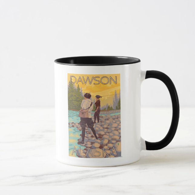 Flygfisket Kvinnor - Dawson, Alaska Mugg (Höger)