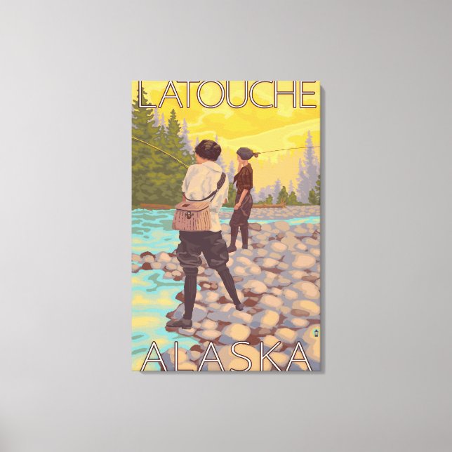 Flygfisket Kvinnor - Latouche, Alaska Canvastryck (Framsida)