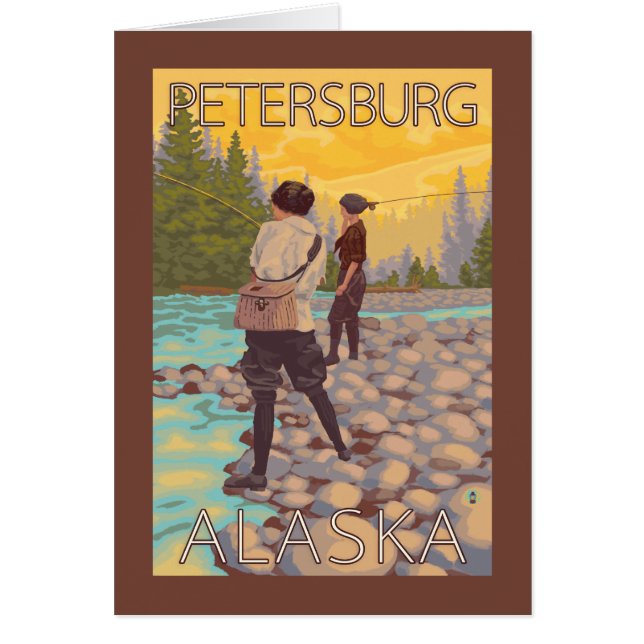 Flygfisket Kvinnor - Petersburg, Alaska Hälsningskort (Framsidan)