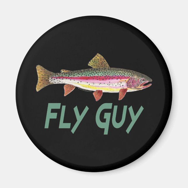 Flygfisket Rainbow Trout Magnet (Framsidan)