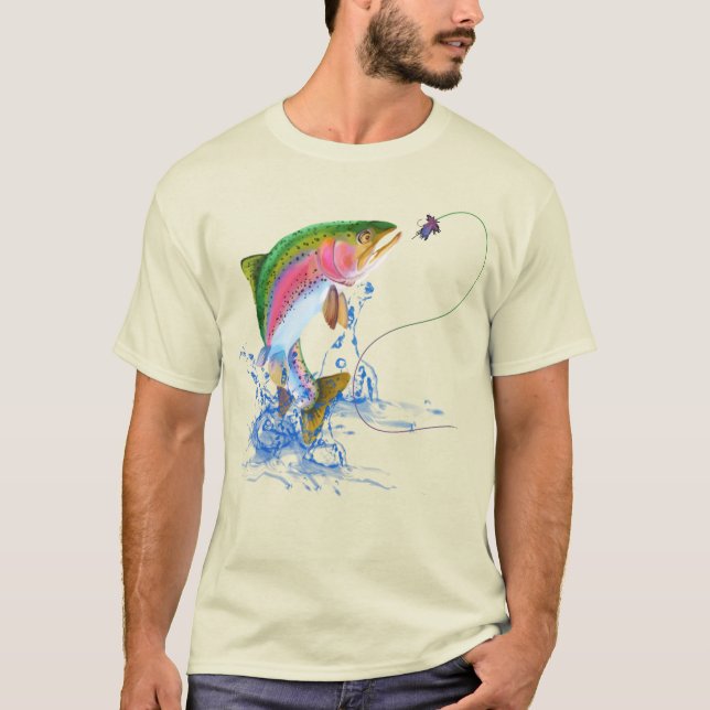 Flygfisket Rainbow Trout T Shirt (Framsida)
