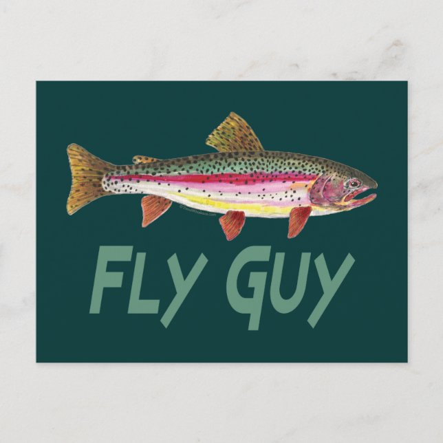 Flygfisket Rainbow Trout Vykort (Framsida)