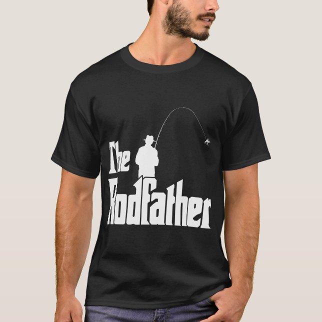 Flygfisket Rodfather Funny Fisherman Sea T Shirt (Framsida)
