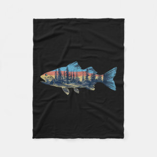 Flygfisket Trout Natature Outdoor Fisherman Wildli Fleecefilt