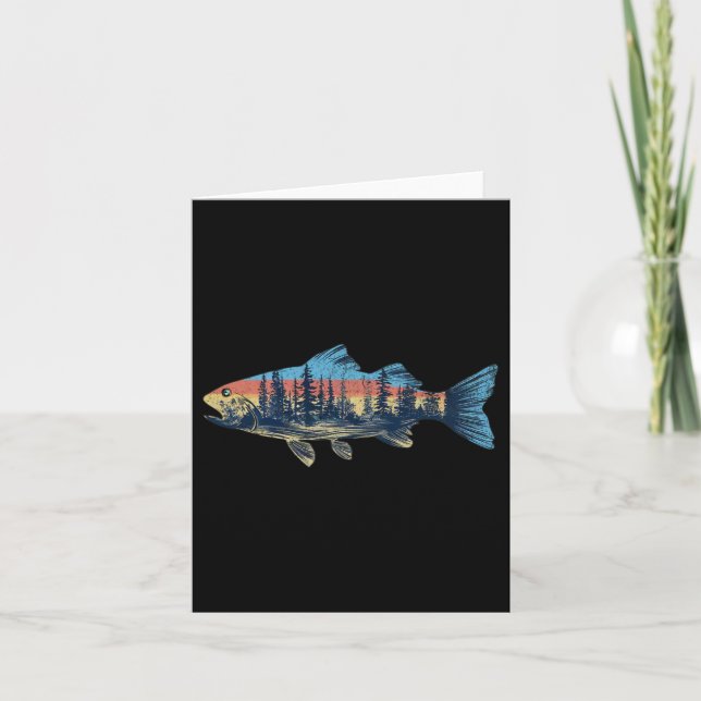 Flygfisket Trout Natature Outdoor Fisherman Wildli Kort (Framsida)